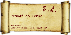 Prahács Lenke névjegykártya